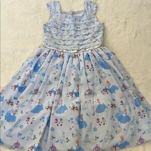 Disney Princess Girls Light Blue Cinderella Print Dress